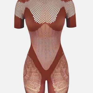 POSTER GIRL VIVIAN PLAYSUIT OLD MONEY BROWN